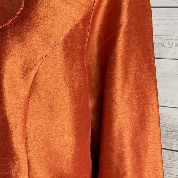 Chico's Size 2 Shimmery Orange Jacket - Picture 6 of 12